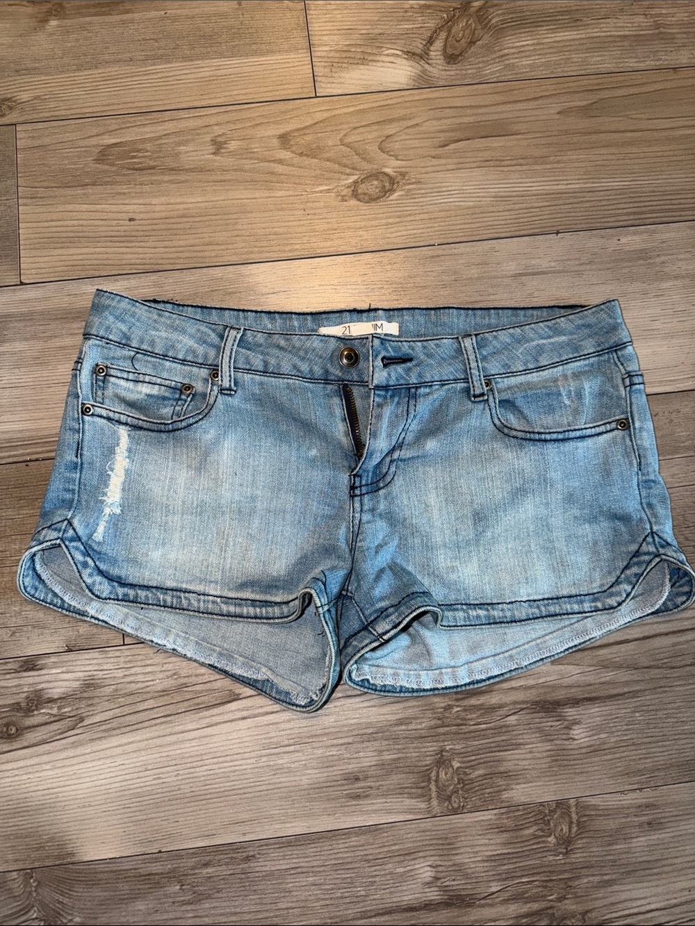 Forever 21 Light Blue Denim Shortie Shorts